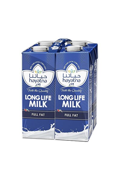 Hayatna حليب كامل الدسم طويل الأمد 4 × 1 لتر