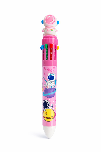 Astronot 10 Renk Tükenmez Kalem - Pembe