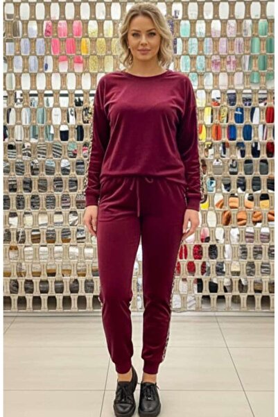 ihaoo Women's Velvet suit with Striped