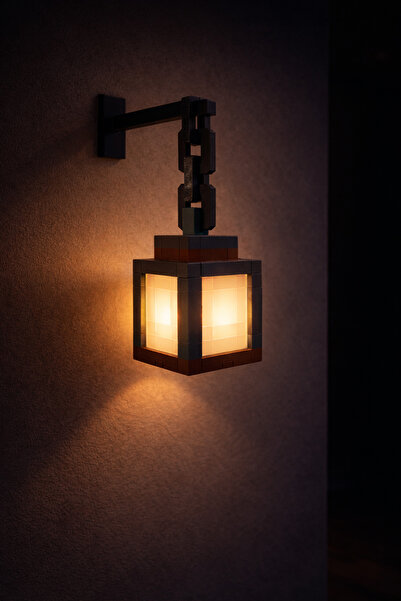 GAME SHOT Minecraft Büyük Boy Gece Lambası- Lantern- Masa Lambası- (Zincirli ...