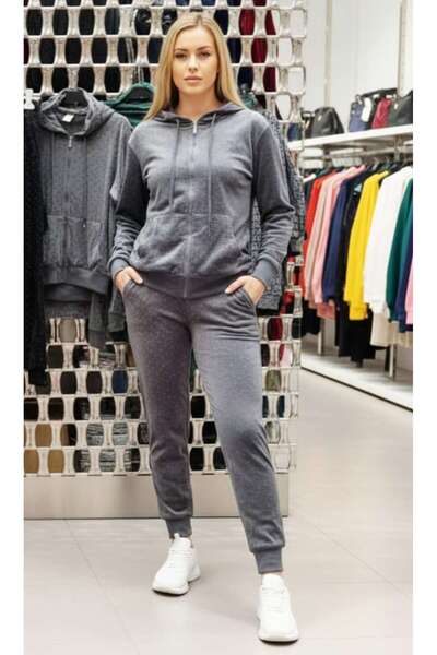 ihaoo Women's Velvet tracksuit with pebbles