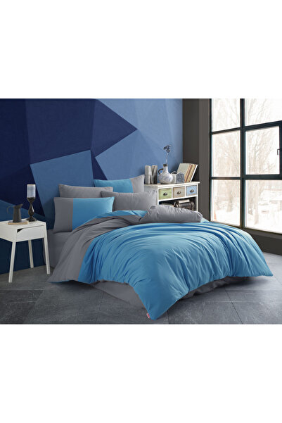 FIONNA.RO 100% Cotton Poplin HOBBY Duvet Cover Set - Diamond Blue