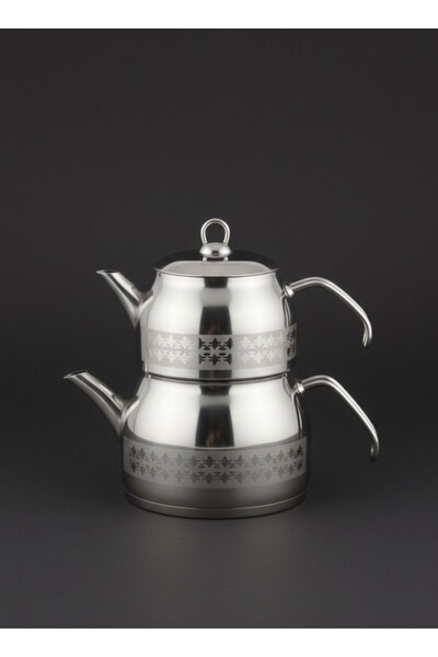 FARALYAHOME Sude Satin Metal Handle Maxi Size Teapot 2.15 Lt/ 3.95 Lt