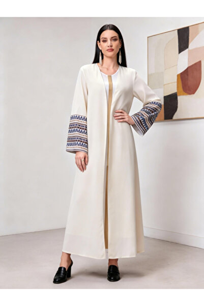 Take Two By Styli Beige Graphic Print A-Line Jalabiya