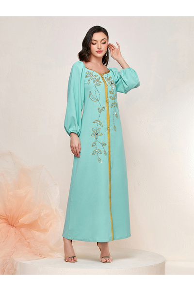 Take Two By Styli Women's Solid Rhinestone Embellished Long Sleeve Elastic Cu...