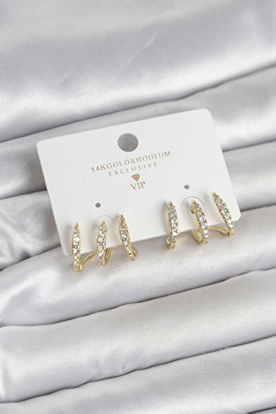 shopwave Gold Color Brass Zircon Stone Women's Earrings - Tj-Bkp11648