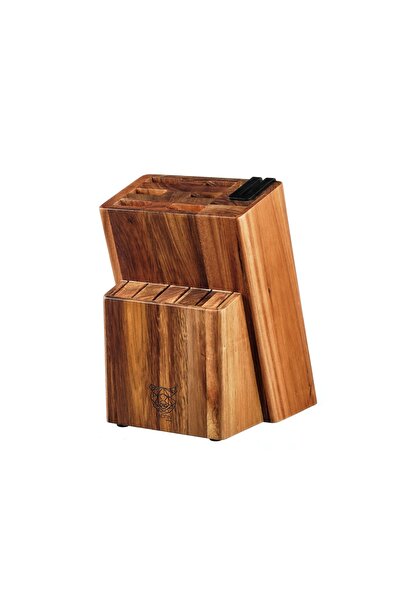 BJORN Suport de cuțite cu ascuțitor Loviisa, lemn de salcâm, pentru 12 cuțite...