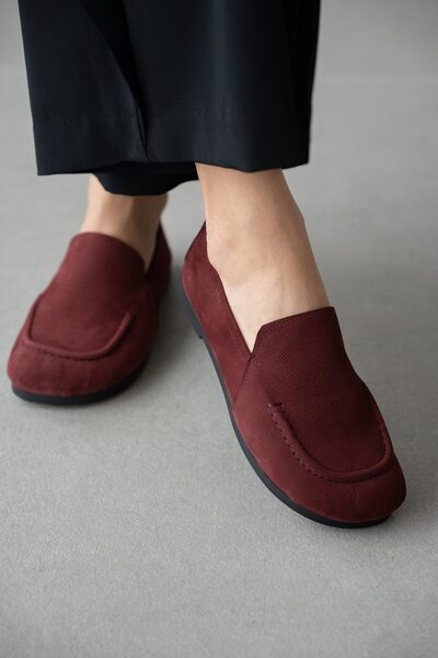 selin shoes Γυναικεία παπούτσια Elvain από γνήσιο δέρμα με αμβλύ μύτη - ΒΟΡΝΤ...