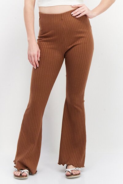 Don't Call Me Jennyfer Women Regular Fit Textured Palazzo Pants, Brown