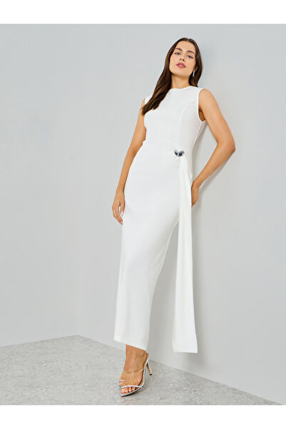 Take Two By Styli WhiteSleeveless Bodycon Maxi Dress