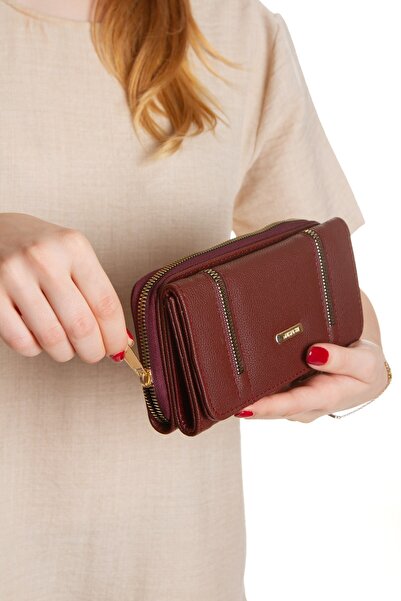 Newish Women's Vegan Leather Wallet with Phone Compartment and Card Holder