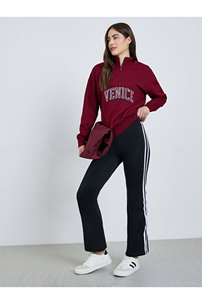 Styli Black Side Striped Flare Leggings