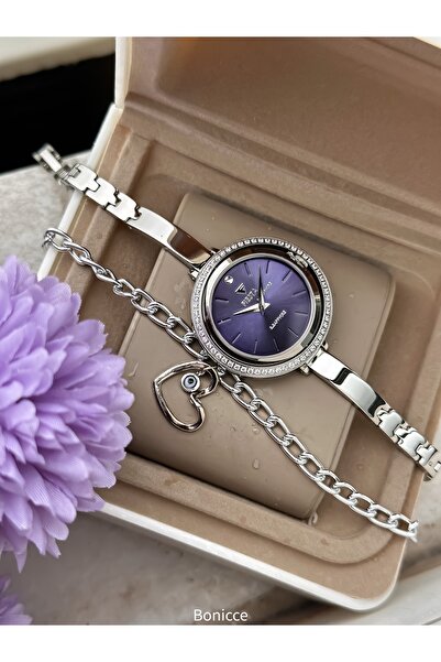 Fiesta Clasp Cord, Rotating Case, 5 Atm, Silver Steel Cord Women's Wristwatch...