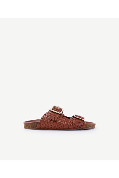 Yargıcı Two-Strap Leather Slippers