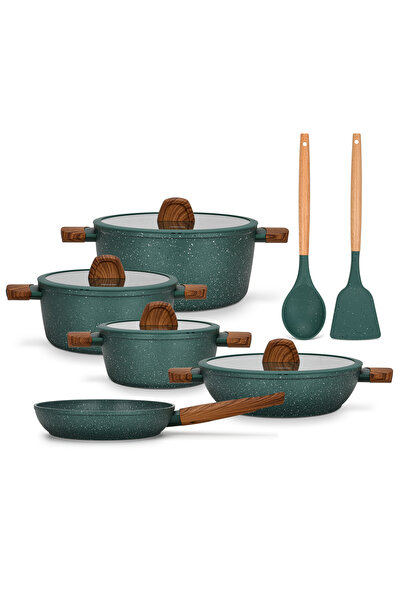 Fissman 11-Piece Cookware Set Falak 3-Piece Stockpot, Shallow Casserole, Fryi...