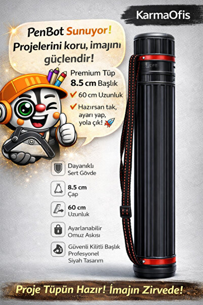 KarmaOfis 110 cm Uzayan Proje Tüpü 8.5 cm Çap 60 cm – Poster & Mimari Çizim T...