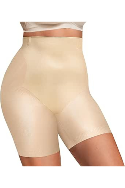 OEM Women's short elastic sports tights, beige, 3XL