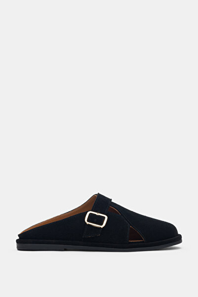 selin shoes شبشب نسائي من الجلد الطبيعي من ليوريكس بتصميم غير متماثل ومشبك ذه...