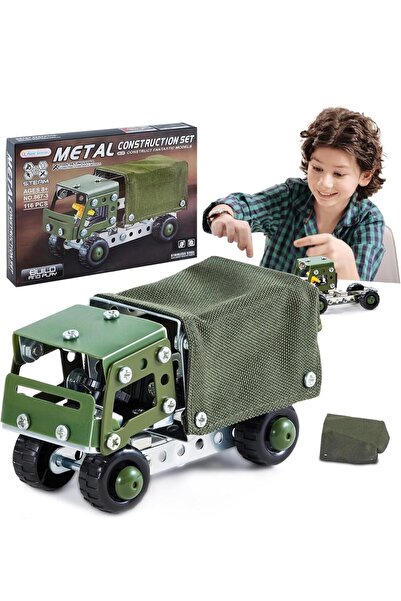 Natavanbutık Military Vehicle Truck Building Toy Set– Metal Army Vehicle Mode...