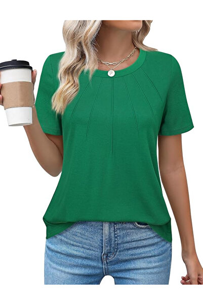 Bodhi Women's summer T-shirt, short sleeve, green L