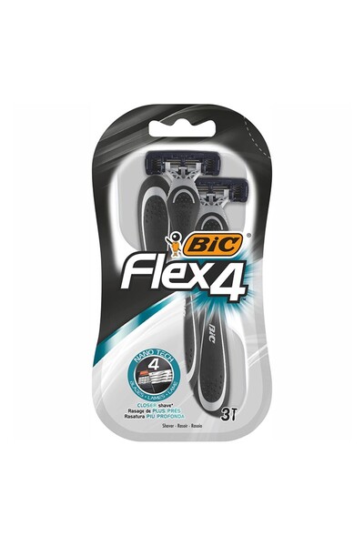 Bic Set of 2 x 3 Flex 4 Razors, 4 Blades, Men