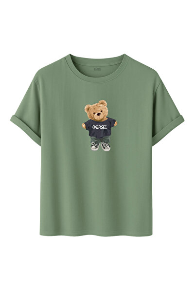 DK DAKSEL Tricou oversize unisex cu figurină urs - Tricou în stil streetwear,...