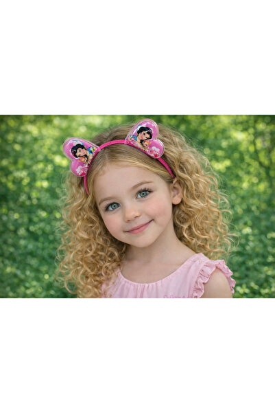 QUEEN AKSESUAR Снежанка фуксия розова сърцевидна корона с подвижни пайети, оч...