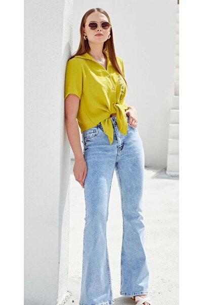 SHEVANE New Season Collecting-Up High Waist Lycra Spanish-Style Women's Jeans