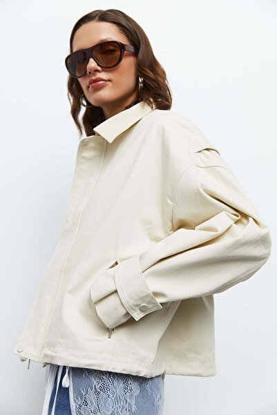 urban focus Fermuarlı Kısa Trençkot