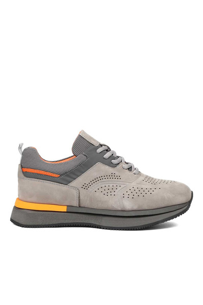 Celal Gültekin Erkek Gri Kalın Tabanlı Nubuk Deri Sneaker