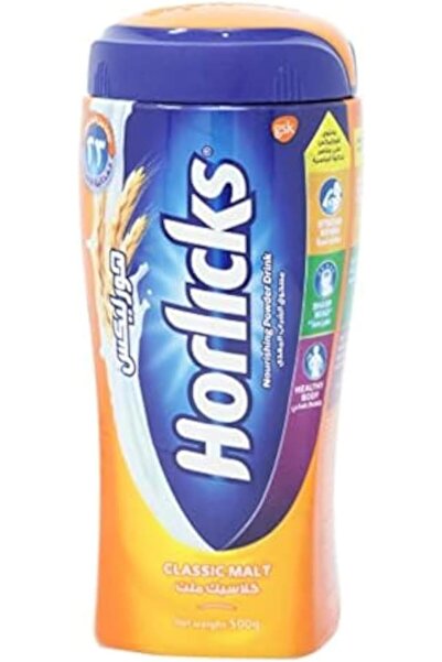 Horlicks مشروب مسحوق مغذي بنكهة الشعير الكلاسيكي، 500 غرام
