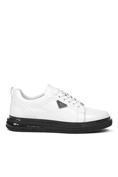 Celal Gültekin Erkek Beyaz Kalın Tabanlı Deri Sneaker
