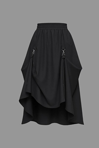Köstebek Clip-On Long Gothic Punk Skirt