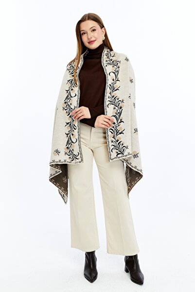 panşalço Carnation Model Stone-Camel-Black Knitwear Shoulder Shawl, Knitwear ...