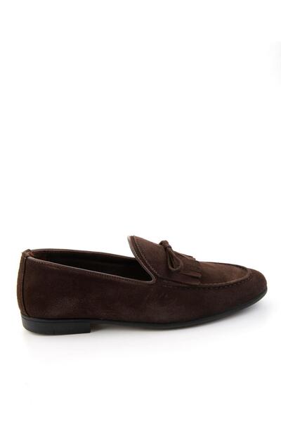 Bambi Kahve Hakiki Deri Erkek Loafer Ayakkabı E01594034702