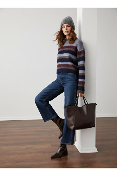 SHERIN Multicolored Striped Basic Sweater