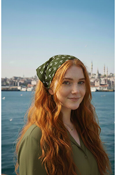 ADeN Accessories & Punch Çapa Desenli Kadın Bandana | %100 Pamuklu | Saç Band...