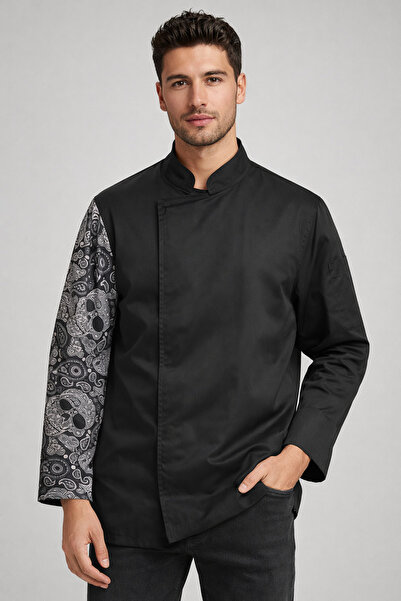 Marka KOLU KURUKAFA DESENLİ AŞÇI / ŞEF CEKETİ UNISEX