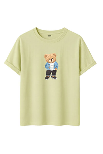 DK DAKSEL Tricou casual premium cu imprimeu digital și design cu ursuleț (toa...
