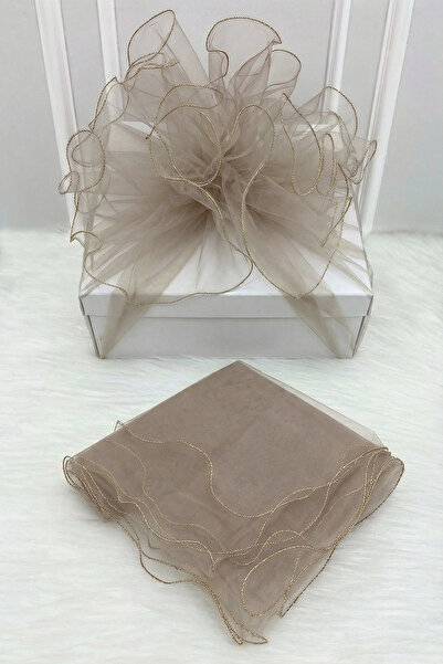 ZEYMERADE تول مزين بالمينك، حزمة هدايا ذهبية اللون للعروس والعريس، هدية زفاف ...