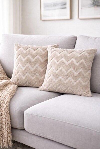 ALTINPAMUK Linen Bohem Soft Punch 2 Pieces Mink Throw Pillow Cover 43X43