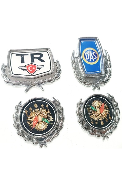 lina oto aksesuar 4 Medium-Sized Metal Badges with Tape