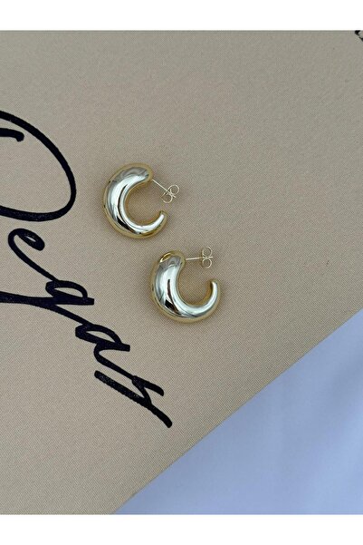 Luseda Xuping Gold Curved Hoop Earrings