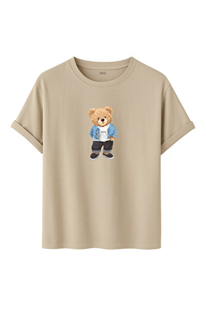 DK DAKSEL Tricou casual premium cu imprimeu digital și design cu ursuleț (toa...