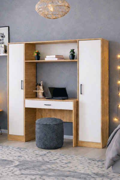 Setay Bilgisayar Masası, Hekta 2 Kapaklı Kitaplık Çalışma Masası - Ceviz