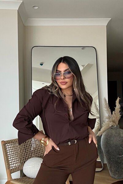 Sohotique By P Cămașă căptușită cu buzunare maro