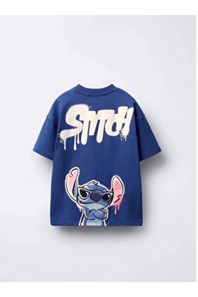 Stitch Εμπριμέ κοντομάνικο μπλουζάκι για κορίτσια, 100% βαμβακερό μπλουζάκι