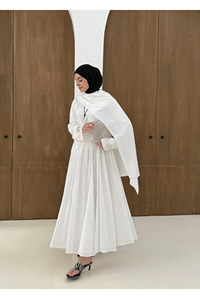 MODA AKSA SATEN ARABİC BLUZ BEYAZ