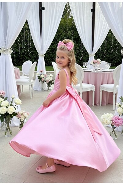 Tinypeople Girls' Long Evening Dress with Bow, Children's Stylish Dress, Part...