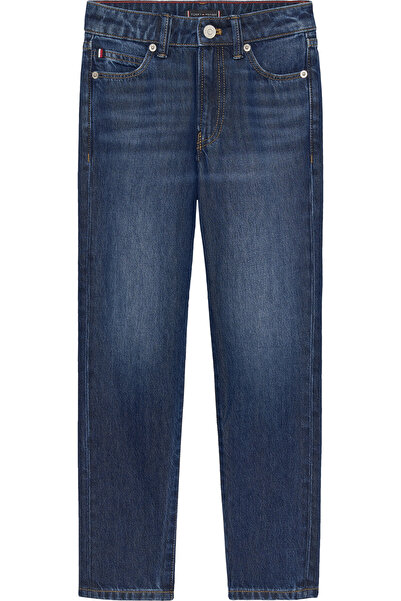 Tommy Hilfiger Erkek Çocuk Düz Paça Koyu Mavi Jean